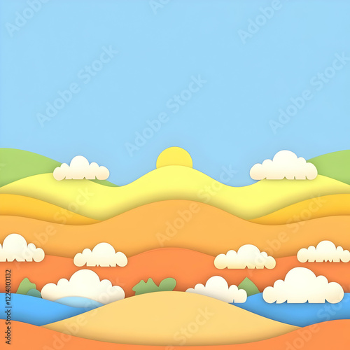 Paper Cutout Landscape Depi...