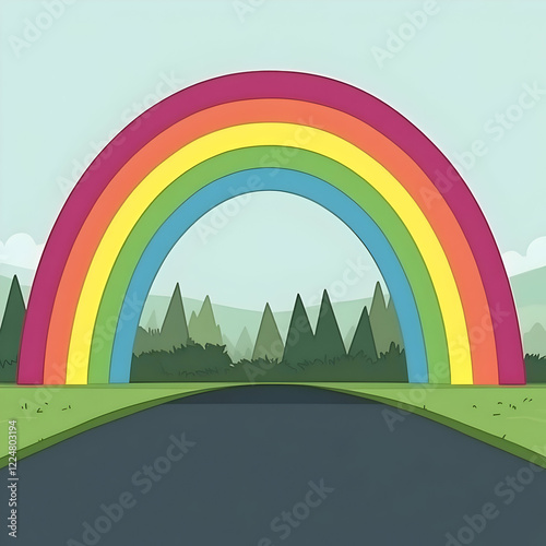 Vibrant Rainbow Arches over...