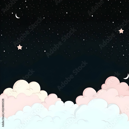 Whimsical Night Sky Illustr...