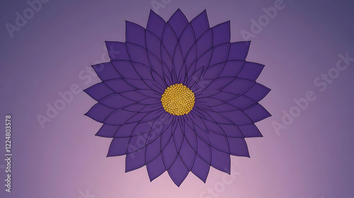 Purple Flower with Golden C...