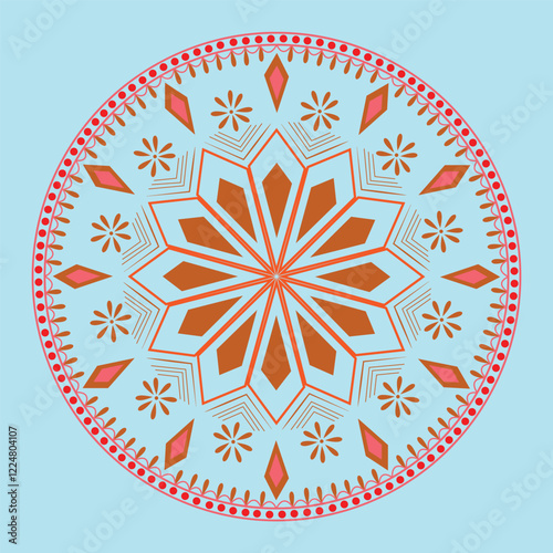 Abstract ornament color mandala design with cute background