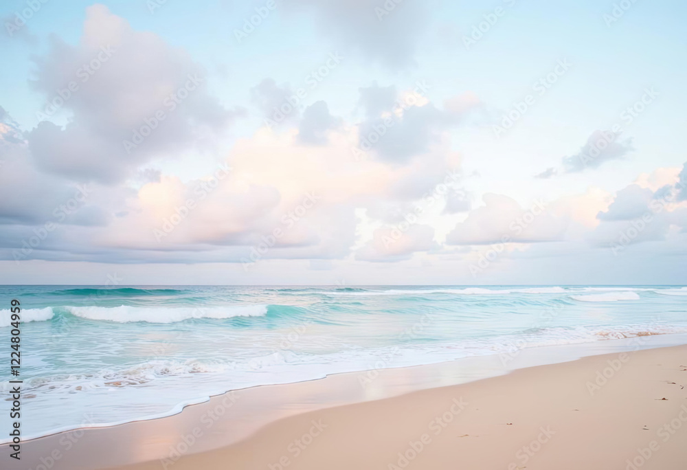 Calm seascape with pink sunset clouds Calm seascape with pink sunset clouds