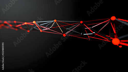 Abstract 3D Render of Red a...