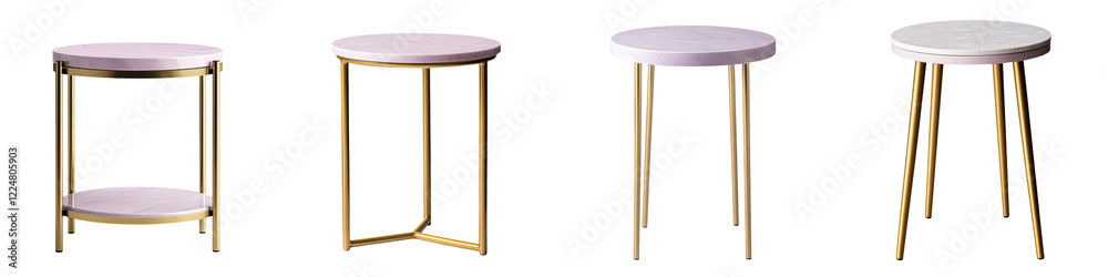 Fashionable modern minimalist metal accent tables in various round square and geometric shapes with golden brass and white finishes for home office living room bedroom entryway and lobby decor Fashionable modern minimalist metal accent tables in various round square and geometric shapes with golden brass and white finishes for home office living room bedroom entryway and lobby decor