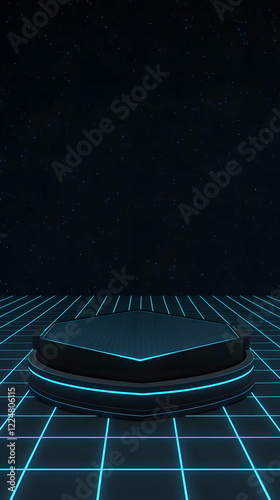 3D Hexagonal Podium with Bl...