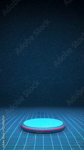 3D Rendered Neon Podium on ...