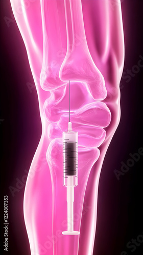 Syringe injects medication ...