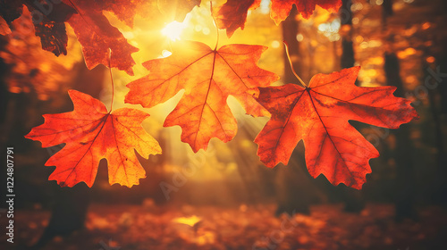 Sunlit Autumn Leaves Glow B...
