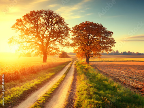 Golden Sunset Illuminates D...