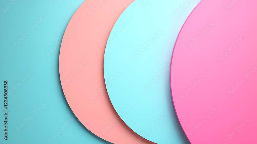 Colorful abstract circles with soft pastel shades on a blue background for modern design and decoration Colorful abstract circles with soft pastel shades on a blue background for modern design and decoration