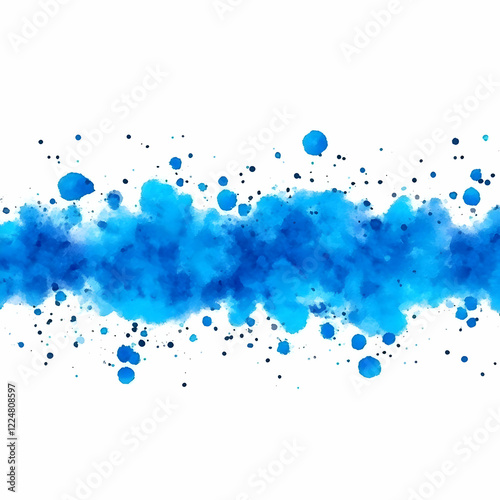 Abstract Blue Watercolor Sp...