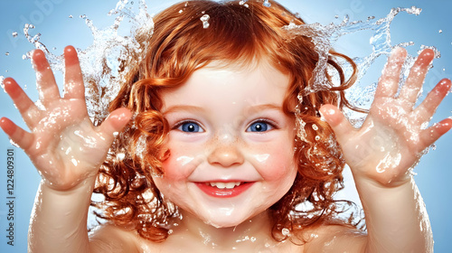 Red-Haired Child Smiles and...