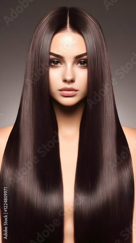 Beautiful Woman with Long, ...