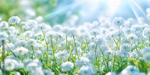 White flowers bloom brightl...