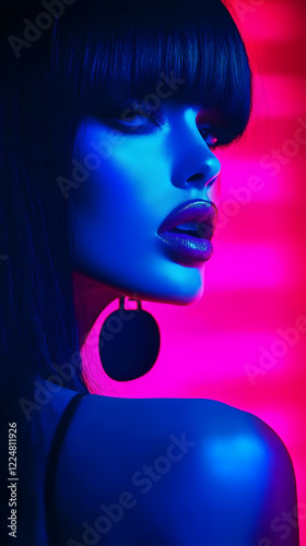 Stylish Woman Poses with Ne...