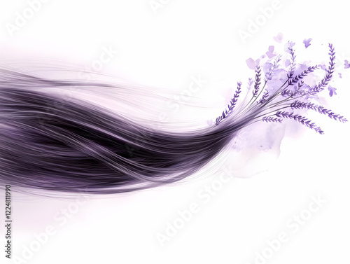 Flowing Dark Hair with Lave...