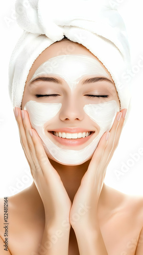 Young Woman Applies a Face ...
