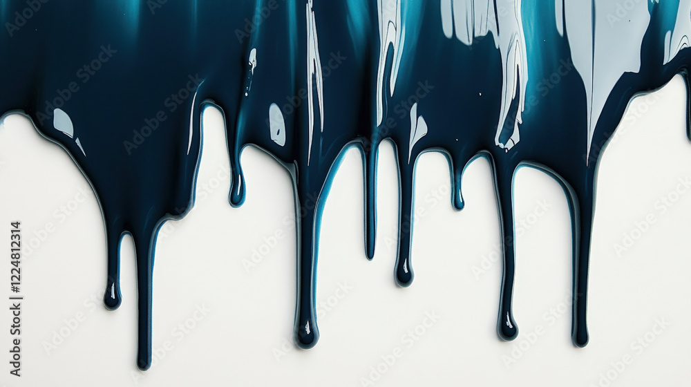 Black Liquid Dripping on a White Surface Black Liquid Dripping on a White Surface