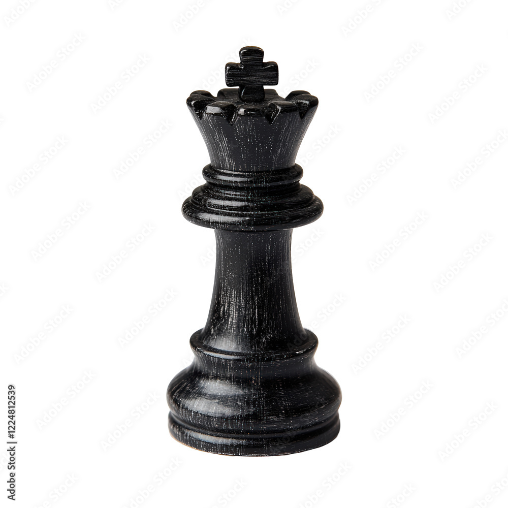 Isolated Dark Textured Chess King Piece with Ornate Details Isolated Dark Textured Chess King Piece with Ornate Details