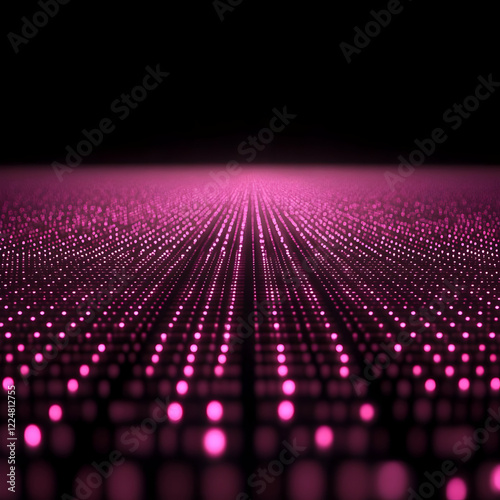 Pink lights create a perspe...