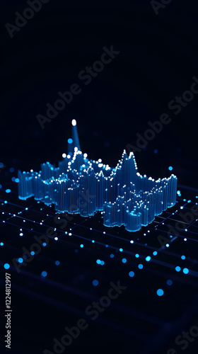 3D Chart Rises from a Dark ...