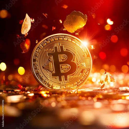 Gold Cryptocurrency Coin St...