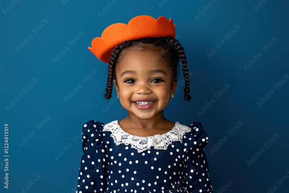 Portrait Of A Happy Toddler Girl Wearing A Crown Portrait Of A Happy Toddler Girl Wearing A Crown