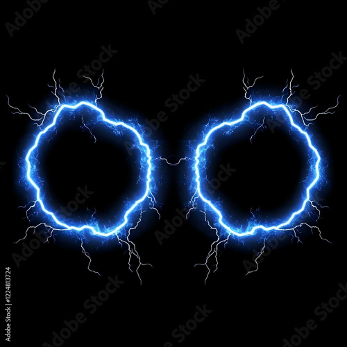 Two Glowing Blue Electric C...