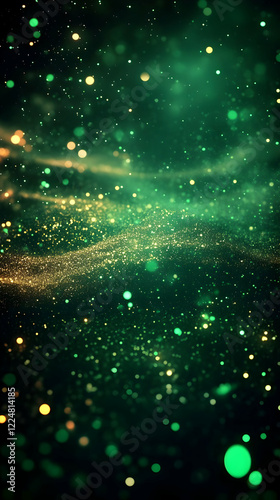 Abstract Emerald Green Back...