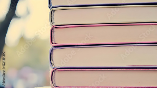 Stack of Colorful Books Cre...