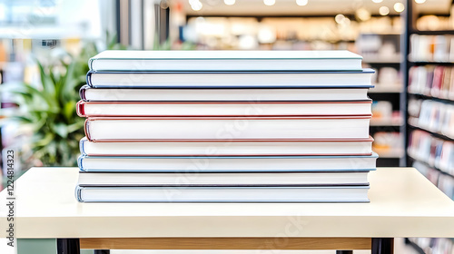Stack of Books Sits on Tabl...