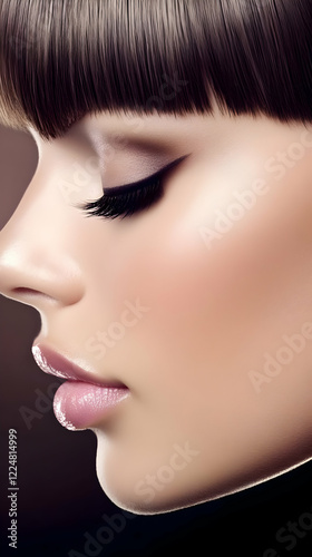 Close-up of a woman with pe...
