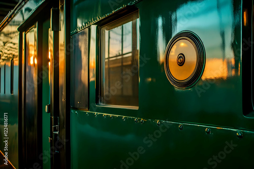 Green Train Exterior with S...