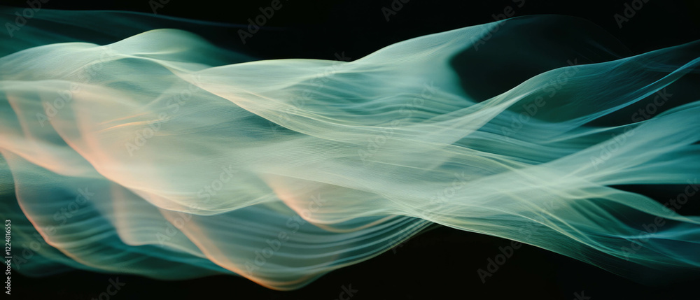 Obraz premium Captivating light trails create dynamic motion against a dark background