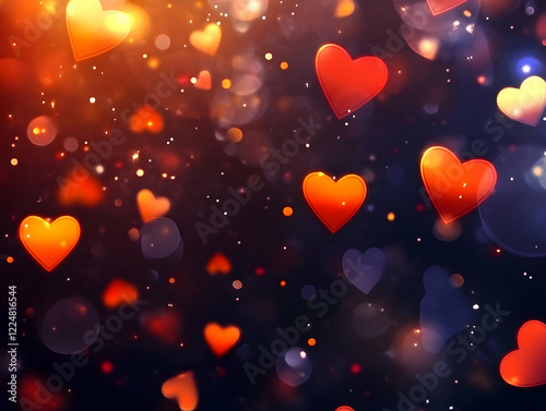 Glowing Hearts Dance Across...