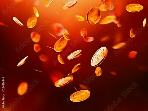 Gold Coins Falling Dynamica...