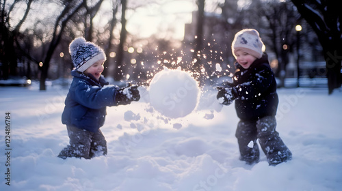 Two Young Children Playfull...