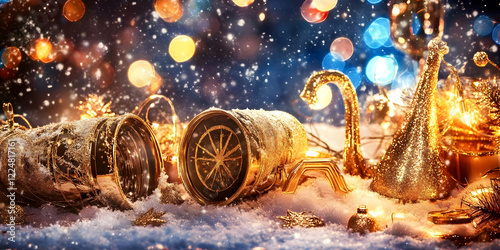 Golden Christmas Ornaments ...