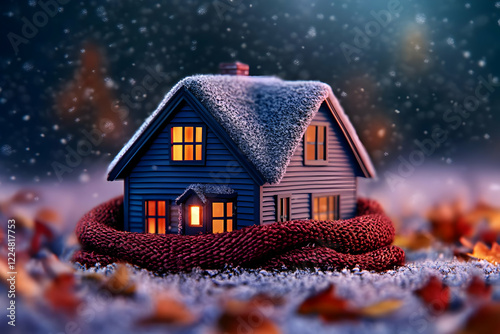Cozy Winter House Wrapped i...