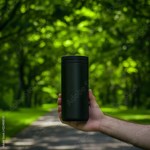 Hand Holds a Black Reusable...