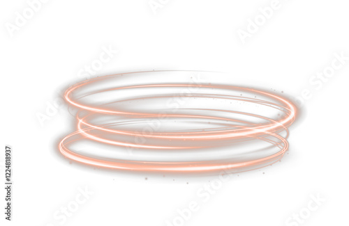 glowing orange swirl with neon flash and shimmer—ideal for PNG illustrations, energy effects, spotlights, or luxurious abstract motion designs.