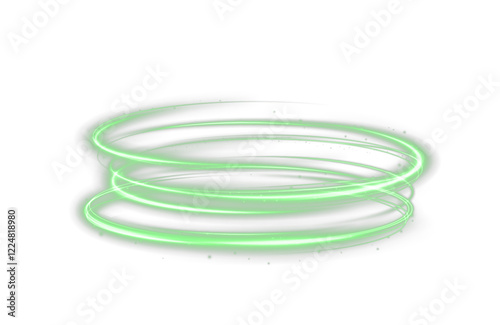 glowing green neon circle frame with electric light—perfect for PNG templates, modern retro banners, or abstract illuminated design elements.