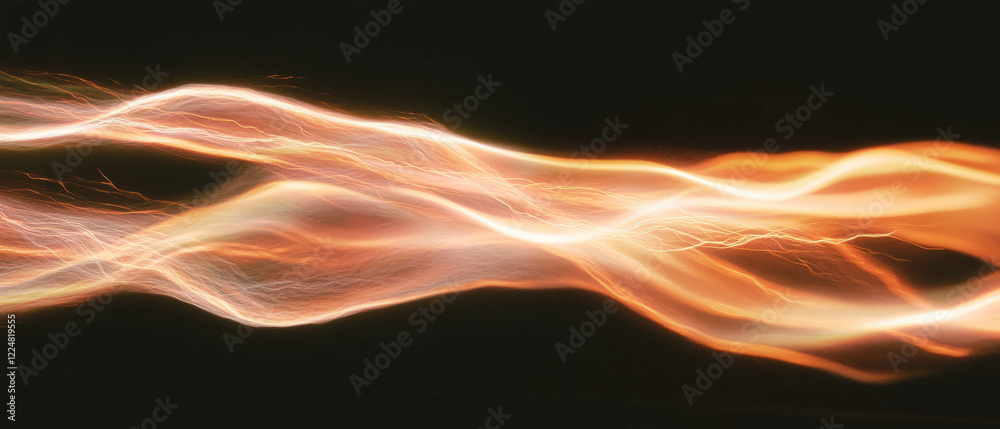 Obraz premium Mysterious lightning glow texture with electric light effect against black background