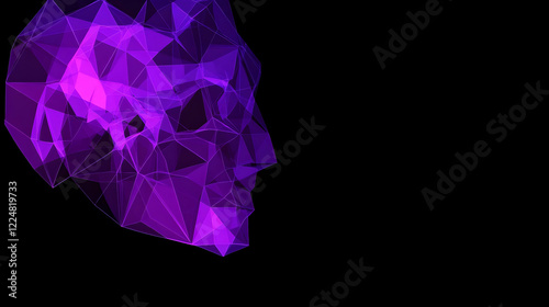 Abstract Purple Polygonal H...