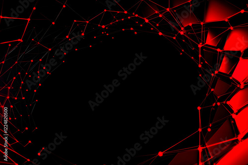 Abstract 3D Red Network on ...