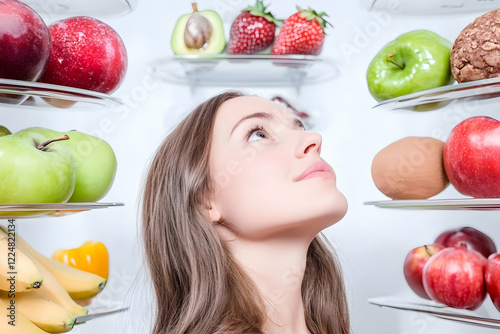 Woman Looks Up at Fresh Fru...
