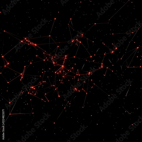 Abstract Red Network Connec...