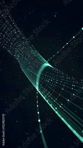 Abstract 3D Mesh Tunnel Str...