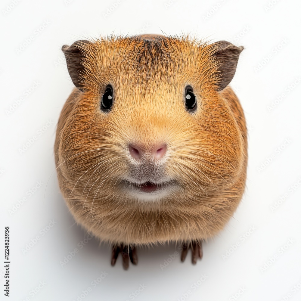 Adopt a Rescued Guinea Pig Month Adorable close-up of a brown guinea pig with whiskers and bright eyes on white background Adopt a Rescued Guinea Pig Month Adorable close-up of a brown guinea pig with whiskers and bright eyes on white background