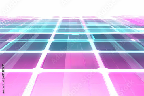 Abstract Pink and Teal Grid...
